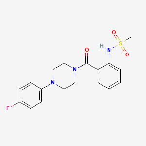 molecular formula C18H20FN3O3S B4191866 N-(2-{[4-(4-fluorophenyl)-1-piperazinyl]carbonyl}phenyl)methanesulfonamide 