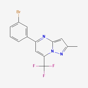 molecular formula C14H9BrF3N3 B4191876 5-(3-bromophenyl)-2-methyl-7-(trifluoromethyl)pyrazolo[1,5-a]pyrimidine 