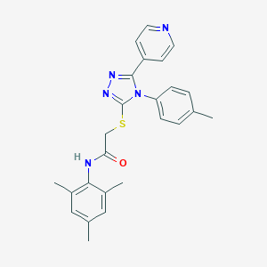 molecular formula C25H25N5OS B419189 2-{[4-(4-methylphenyl)-5-(pyridin-4-yl)-4H-1,2,4-triazol-3-yl]sulfanyl}-N-(2,4,6-trimethylphenyl)acetamide CAS No. 338425-88-0