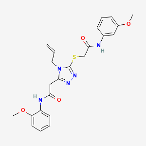 molecular formula C23H25N5O4S B4191913 2-[4-allyl-5-({2-[(3-methoxyphenyl)amino]-2-oxoethyl}thio)-4H-1,2,4-triazol-3-yl]-N-(2-methoxyphenyl)acetamide 
