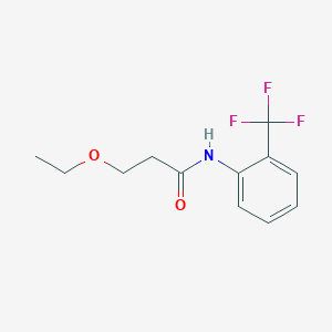 molecular formula C12H14F3NO2 B4191923 3-ethoxy-N-[2-(trifluoromethyl)phenyl]propanamide 
