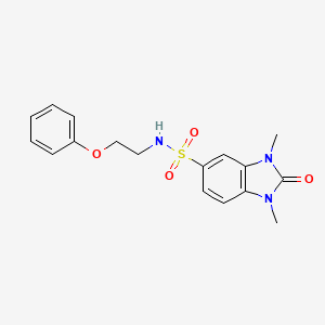 molecular formula C17H19N3O4S B4191927 1,3-dimethyl-2-oxo-N-(2-phenoxyethyl)-2,3-dihydro-1H-benzimidazole-5-sulfonamide 