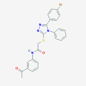 N-(3-acetylphenyl)-2-{[5-(4-bromophenyl)-4-phenyl-4H-1,2,4-triazol-3-yl]sulfanyl}acetamide