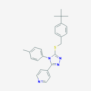 molecular formula C25H26N4S B419194 4-{5-[(4-tert-butylbenzyl)sulfanyl]-4-(4-methylphenyl)-4H-1,2,4-triazol-3-yl}pyridine CAS No. 443741-45-5