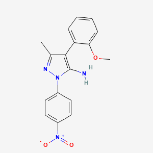 molecular formula C17H16N4O3 B4191944 4-(2-methoxyphenyl)-3-methyl-1-(4-nitrophenyl)-1H-pyrazol-5-amine 