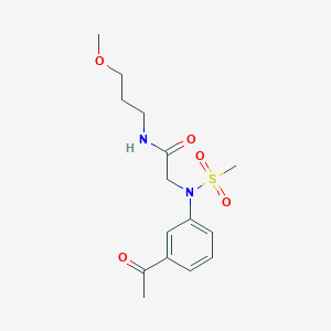 molecular formula C15H22N2O5S B4191947 N~2~-(3-acetylphenyl)-N~1~-(3-methoxypropyl)-N~2~-(methylsulfonyl)glycinamide 