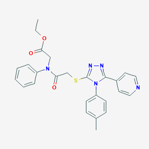 ethyl [({[4-(4-methylphenyl)-5-(4-pyridinyl)-4H-1,2,4-triazol-3-yl]sulfanyl}acetyl)anilino]acetate