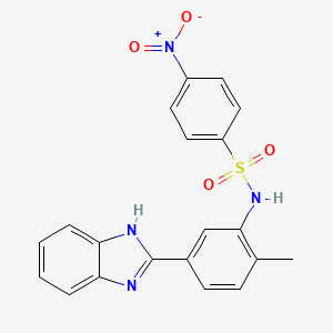molecular formula C20H16N4O4S B4191963 N-[5-(1H-benzimidazol-2-yl)-2-methylphenyl]-4-nitrobenzenesulfonamide 