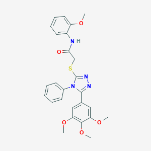 N-(2-methoxyphenyl)-2-{[4-phenyl-5-(3,4,5-trimethoxyphenyl)-4H-1,2,4-triazol-3-yl]sulfanyl}acetamide