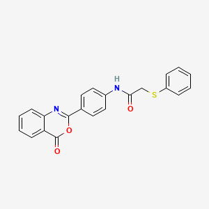 molecular formula C22H16N2O3S B4191981 N-[4-(4-oxo-4H-3,1-benzoxazin-2-yl)phenyl]-2-(phenylthio)acetamide 