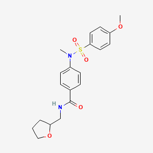 molecular formula C20H24N2O5S B4191998 4-[[(4-methoxyphenyl)sulfonyl](methyl)amino]-N-(tetrahydro-2-furanylmethyl)benzamide 