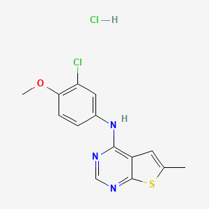 molecular formula C14H13Cl2N3OS B4192012 N-(3-chloro-4-methoxyphenyl)-6-methylthieno[2,3-d]pyrimidin-4-amine hydrochloride CAS No. 1049720-86-6