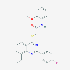 molecular formula C25H22FN3O2S B419202 2-{[8-ethyl-2-(4-fluorophenyl)-4-quinazolinyl]sulfanyl}-N-(2-methoxyphenyl)acetamide 
