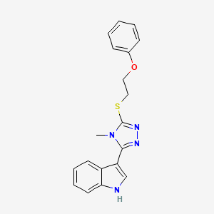 molecular formula C19H18N4OS B4192021 3-{4-methyl-5-[(2-phenoxyethyl)thio]-4H-1,2,4-triazol-3-yl}-1H-indole 