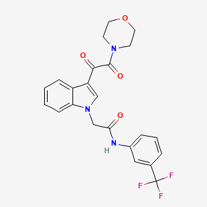 2-{3-[4-morpholinyl(oxo)acetyl]-1H-indol-1-yl}-N-[3-(trifluoromethyl)phenyl]acetamide