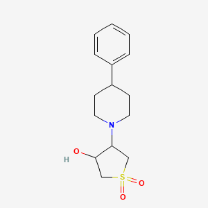 molecular formula C15H21NO3S B4192034 4-(4-phenyl-1-piperidinyl)tetrahydro-3-thiopheneol 1,1-dioxide 