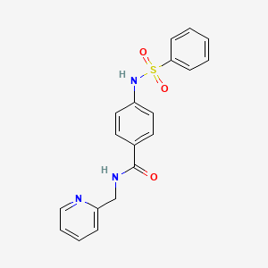 molecular formula C19H17N3O3S B4192049 4-[(phenylsulfonyl)amino]-N-(2-pyridinylmethyl)benzamide 