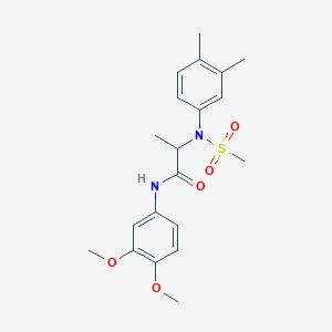 molecular formula C20H26N2O5S B4192066 N~1~-(3,4-dimethoxyphenyl)-N~2~-(3,4-dimethylphenyl)-N~2~-(methylsulfonyl)alaninamide 