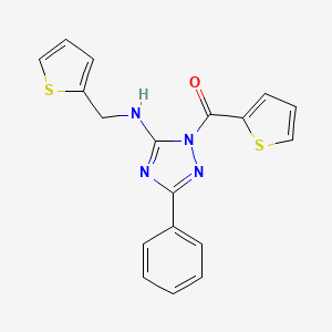 molecular formula C18H14N4OS2 B4192077 3-phenyl-1-(2-thienylcarbonyl)-N-(2-thienylmethyl)-1H-1,2,4-triazol-5-amine 