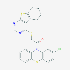2-chloro-10-[(5,6,7,8-tetrahydro[1]benzothieno[2,3-d]pyrimidin-4-ylsulfanyl)acetyl]-10H-phenothiazine