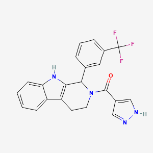 molecular formula C22H17F3N4O B4192082 2-(1H-pyrazol-4-ylcarbonyl)-1-[3-(trifluoromethyl)phenyl]-2,3,4,9-tetrahydro-1H-beta-carboline 