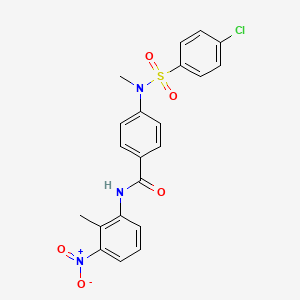 molecular formula C21H18ClN3O5S B4192095 4-[[(4-chlorophenyl)sulfonyl](methyl)amino]-N-(2-methyl-3-nitrophenyl)benzamide 