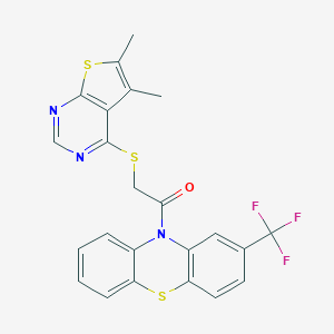 2-(5,6-Dimethylthieno[2,3-d]pyrimidin-4-yl)sulfanyl-1-[2-(trifluoromethyl)phenothiazin-10-yl]ethanone