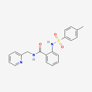 molecular formula C20H19N3O3S B4192121 2-{[(4-methylphenyl)sulfonyl]amino}-N-(2-pyridinylmethyl)benzamide 