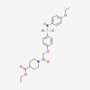 molecular formula C24H30N2O7S B4192123 ethyl 1-[(4-{[(4-ethoxyphenyl)amino]sulfonyl}phenoxy)acetyl]-4-piperidinecarboxylate 