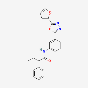 molecular formula C22H19N3O3 B4192134 N-{3-[5-(2-furyl)-1,3,4-oxadiazol-2-yl]phenyl}-2-phenylbutanamide 