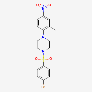 molecular formula C17H18BrN3O4S B4192140 1-[(4-bromophenyl)sulfonyl]-4-(2-methyl-4-nitrophenyl)piperazine 