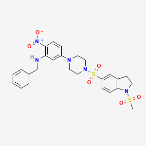 molecular formula C26H29N5O6S2 B4192144 N-benzyl-5-(4-{[1-(methylsulfonyl)-2,3-dihydro-1H-indol-5-yl]sulfonyl}-1-piperazinyl)-2-nitroaniline 
