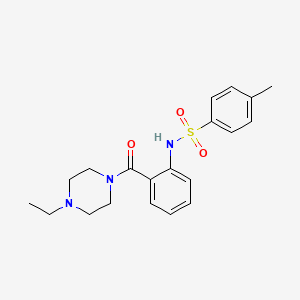 molecular formula C20H25N3O3S B4192149 N-{2-[(4-ethyl-1-piperazinyl)carbonyl]phenyl}-4-methylbenzenesulfonamide 