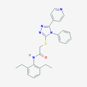 molecular formula C25H25N5OS B419215 N-(2,6-diethylphenyl)-2-{[4-phenyl-5-(4-pyridinyl)-4H-1,2,4-triazol-3-yl]sulfanyl}acetamide 
