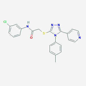 molecular formula C22H18ClN5OS B419219 N-(3-chlorophenyl)-2-{[4-(4-methylphenyl)-5-(4-pyridinyl)-4H-1,2,4-triazol-3-yl]sulfanyl}acetamide CAS No. 482640-26-6