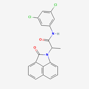 molecular formula C20H14Cl2N2O2 B4192197 N-(3,5-dichlorophenyl)-2-(2-oxobenzo[cd]indol-1(2H)-yl)propanamide 