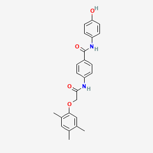 molecular formula C24H24N2O4 B4192199 N-(4-hydroxyphenyl)-4-{[(2,4,5-trimethylphenoxy)acetyl]amino}benzamide 