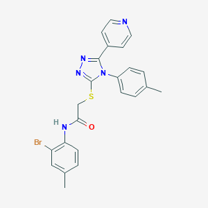 molecular formula C23H20BrN5OS B419220 N-(2-bromo-4-methylphenyl)-2-[[4-(4-methylphenyl)-5-pyridin-4-yl-1,2,4-triazol-3-yl]sulfanyl]acetamide CAS No. 477318-68-6