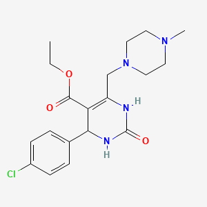 molecular formula C19H25ClN4O3 B4192212 ethyl 4-(4-chlorophenyl)-6-[(4-methyl-1-piperazinyl)methyl]-2-oxo-1,2,3,4-tetrahydro-5-pyrimidinecarboxylate 