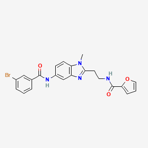 molecular formula C22H19BrN4O3 B4192236 N-(2-{5-[(3-bromobenzoyl)amino]-1-methyl-1H-benzimidazol-2-yl}ethyl)-2-furamide 