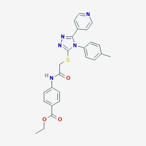 ethyl 4-[({[4-(4-methylphenyl)-5-(4-pyridinyl)-4H-1,2,4-triazol-3-yl]sulfanyl}acetyl)amino]benzoate