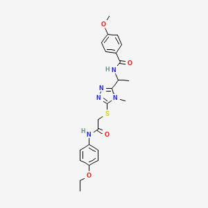 molecular formula C23H27N5O4S B4192241 N-{1-[5-({2-[(4-ethoxyphenyl)amino]-2-oxoethyl}thio)-4-methyl-4H-1,2,4-triazol-3-yl]ethyl}-4-methoxybenzamide 