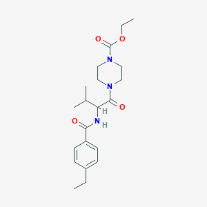 molecular formula C21H31N3O4 B4192247 ethyl 4-[N-(4-ethylbenzoyl)valyl]-1-piperazinecarboxylate 
