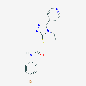 molecular formula C17H16BrN5OS B419225 N-(4-bromophenyl)-2-{[4-ethyl-5-(4-pyridinyl)-4H-1,2,4-triazol-3-yl]sulfanyl}acetamide CAS No. 482640-17-5