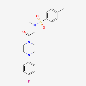 molecular formula C21H26FN3O3S B4192256 N-ethyl-N-{2-[4-(4-fluorophenyl)-1-piperazinyl]-2-oxoethyl}-4-methylbenzenesulfonamide 