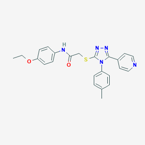 molecular formula C24H23N5O2S B419226 N-(4-ethoxyphenyl)-2-{[4-(4-methylphenyl)-5-(4-pyridinyl)-4H-1,2,4-triazol-3-yl]sulfanyl}acetamide CAS No. 482640-30-2