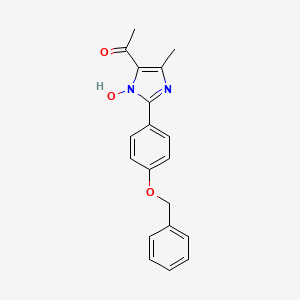 molecular formula C19H18N2O3 B4192263 1-{2-[4-(benzyloxy)phenyl]-1-hydroxy-4-methyl-1H-imidazol-5-yl}ethanone 