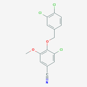 molecular formula C15H10Cl3NO2 B4192267 3-chloro-4-[(3,4-dichlorobenzyl)oxy]-5-methoxybenzonitrile 
