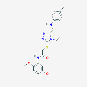 N-(2,5-dimethoxyphenyl)-2-{[4-ethyl-5-(4-toluidinomethyl)-4H-1,2,4-triazol-3-yl]sulfanyl}acetamide