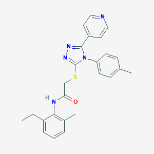 N-(2-ethyl-6-methylphenyl)-2-[[4-(4-methylphenyl)-5-pyridin-4-yl-1,2,4-triazol-3-yl]sulfanyl]acetamide